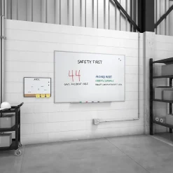 TRU RED™ Magnetic Steel Dry Erase Board, Satin Frame, 6' x 4' (TR61177)