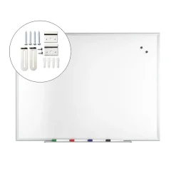 TRU RED™ Magnetic Steel Dry Erase Board, Satin Frame, 4' x 3' (TR61175)