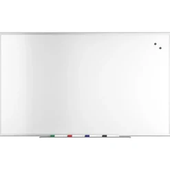 TRU RED™ Magnetic Steel Dry Erase Board, Satin Frame, 5' x 3' (TR61176)