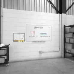 TRU RED™ Magnetic Steel Dry Erase Board, Satin Frame, 5' x 3' (TR61176)