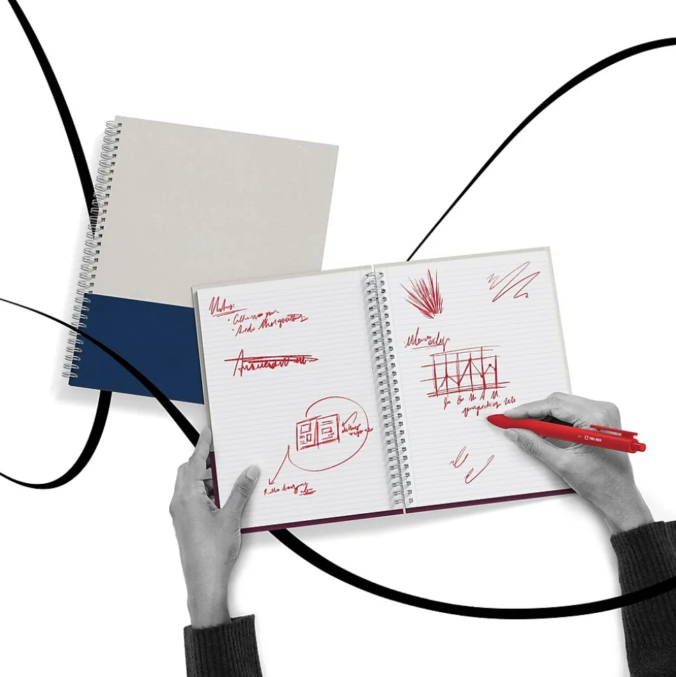 TRU RED™ Medium Hard Cover Ruled Notebook, Gray/Purple (TR55742)