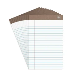 TRU RED™ Notepad, 5" x 8", Narrow Ruled, White, 50 Sheets/Pad, Dozen Pads/Pack (TR58181)