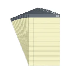 TRU REDâ„¢ Notepads, 8.5" x 14", Wide Ruled, Canary, 50 Sheets/Pad, 12 Pads/Pack (TR57371)