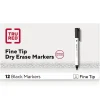 TRU RED™ Pen Dry Erase Markers, Fine Tip, Black, 12/Pack (TR61435/TR54566)