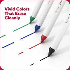 TRU RED™ Pen Dry Erase Markers, Fine Tip, Black, 12/Pack (TR61435/TR54566)