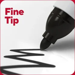 TRU RED™ Pen Dry Erase Markers, Fine Tip, Black, 4/Pack (TR61460/TR54560)