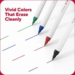 TRU RED™ Pen Dry Erase Markers, Ultra Fine Tip, Assorted, 4/Pack (TR61458/TR57422)