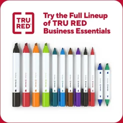 TRU RED™ Pen Dry Erase Markers, Ultra Fine Tip, Assorted, 4/Pack (TR61458/TR57422)