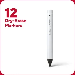 TRU RED™ Pen Dry Erase Markers, Fine Tip, Assorted, 12/pack (TR61455)