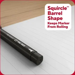 TRU RED™ Pen Permanent Markers, Ultra Fine Tip, Black, 5/Pack (TR54525)