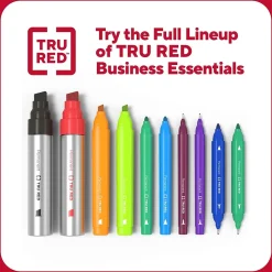 TRU RED™ Pen Permanent Markers, Twin Tip, Black, 4/Pack (TR57829)