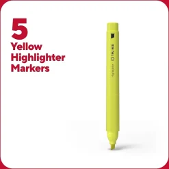 TRU RED™ Pocket Stick Highlighter with Grip, Chisel Tip, Yellow, 5/Pack (TR54578)