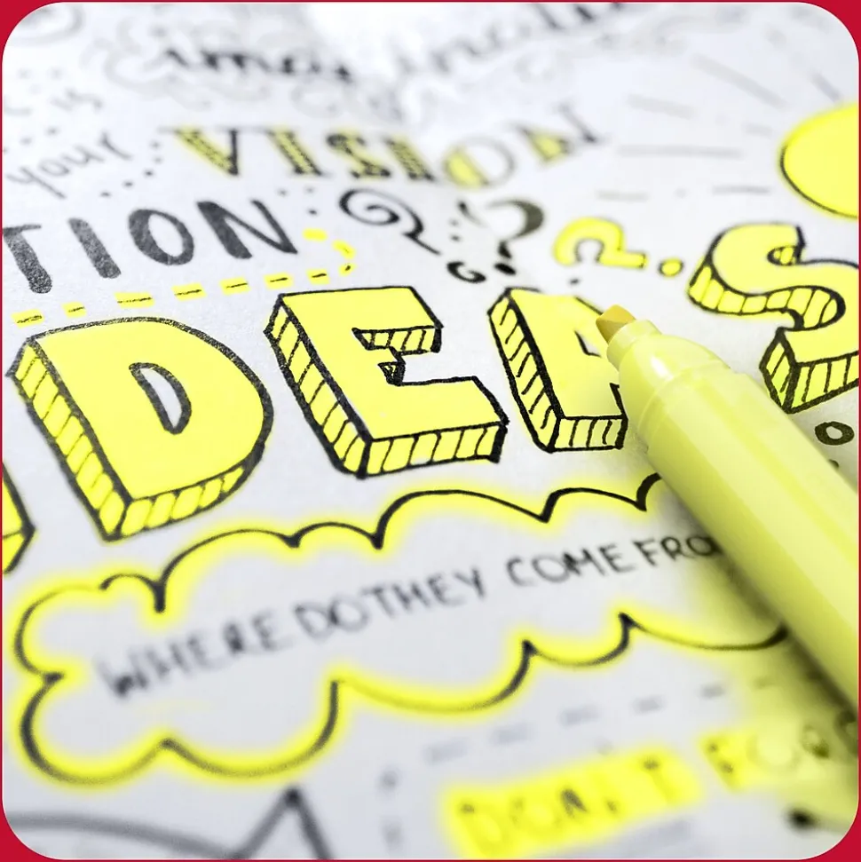 TRU RED™ Pocket Stick Highlighter with Grip, Chisel Tip, Yellow, Dozen (TR54580)