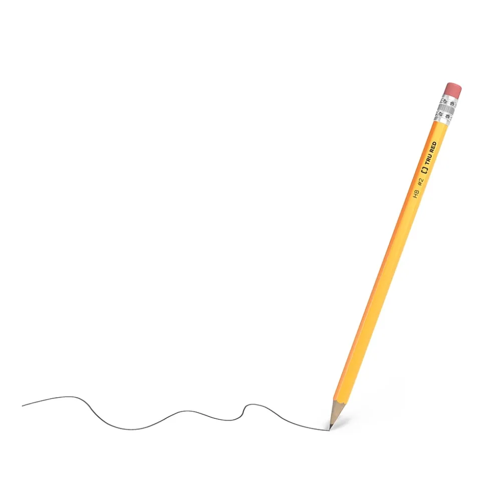 TRU RED™ Pre-Sharpened Wooden Pencil, 2.2mm, #2 Medium Lead, Dozen (TR58558)