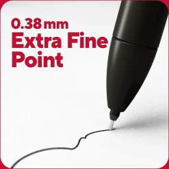 TRU RED™ Retractable Quick Dry Gel Pen, Extra Fine Point, 0.38mm, Black, 5/Pack (TR56951)