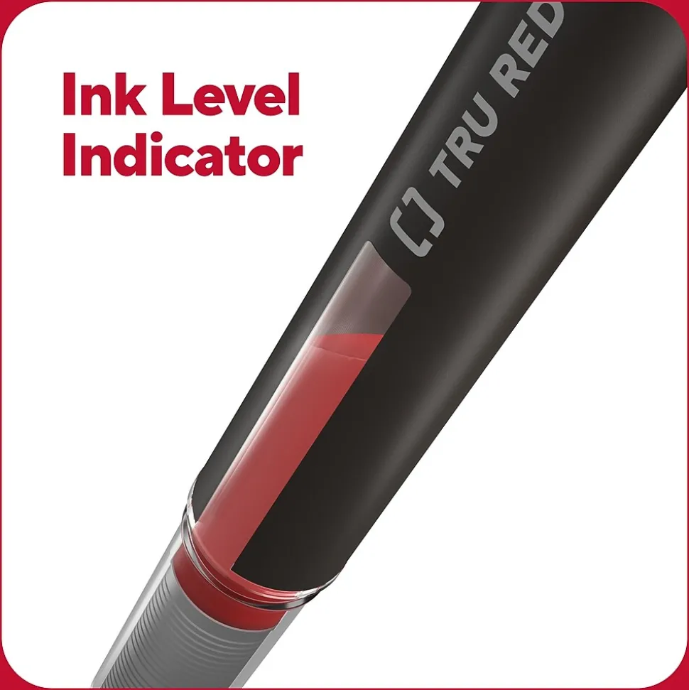 TRU RED™ Rollerball Pens, Fine Point, Assorted Colors, 3/Pack (TR58251)