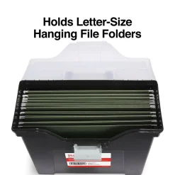 TRU RED™ Slim Portable File Tote, Letter Size, Black, 5/Carton (TR58297CT)