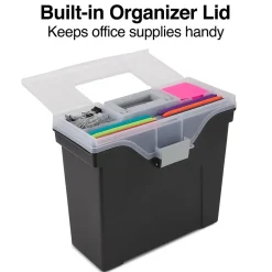 TRU RED™ Slim Portable File Tote, Letter Size, Black, 5/Carton (TR58297CT)