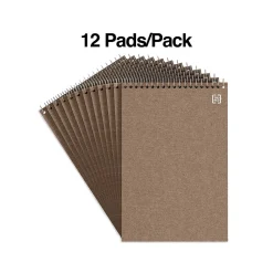 TRU RED™ Steno Pad, 6" x 9", Gregg Ruled, Kraft, 80 Sheets/Pad, Dozen (TR59940/TR58190)