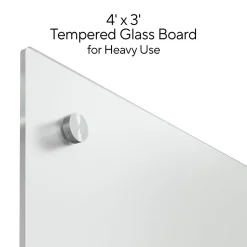 TRU RED™ Tempered Glass Dry Erase Board, Frosted, 4' x 3' (TR61199)