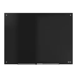TRU RED™ Tempered Glass Dry Erase Board, Black, 4' x 3' (TR61200)