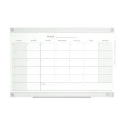TRU REDâ„¢ Templated Magnetic Glass Dry-Erase Whiteboard, 3' x 2' (TR62139)