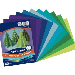 Tru-Ray 9" x 12" Construction Paper, Cool Assorted, 150 Sheets/Pack (P6687)