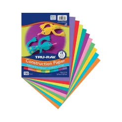 Tru-Ray 9" x 12" Construction Paper, Vibrant Assorted, 150 Sheets/Pack (P6685)