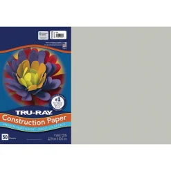 Tru-Ray 12" x 18" Construction Paper, Gray, 50 Sheets (P103059)