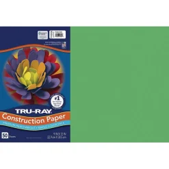 Tru-Ray 12" x 18" Construction Paper, Festive Green, 50 Sheets (P103038)