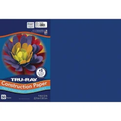 Tru-Ray 12" x 18" Construction Paper, Royal Blue, 50 Sheets (P103049)