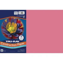 Tru-Ray 12" x 18" Construction Paper, Shocking Pink, 50 Sheets (P103045)