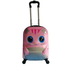 TUCCI 11" Hardside Carry-On Suitcase, 4-Wheeled Spinner, TSA Checkpoint Friendly, Pink (T0394-CuteKitty)