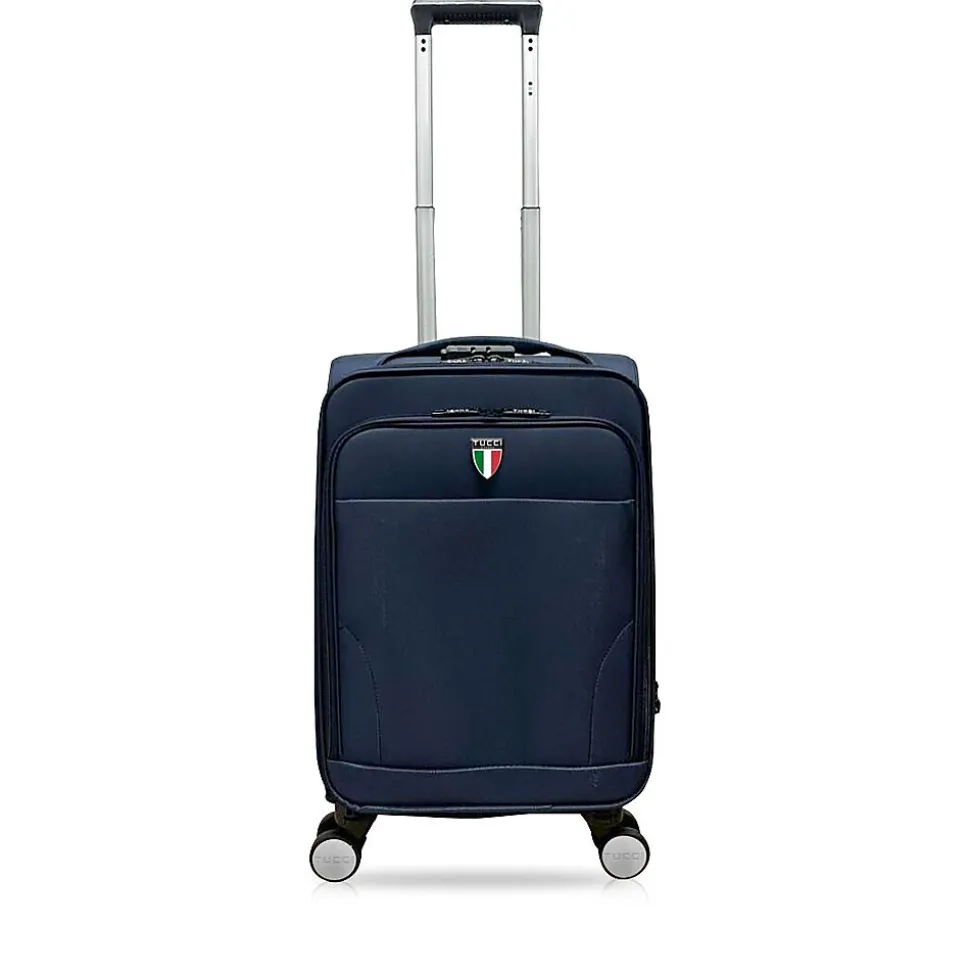TUCCI Hardside Carry-On Suitcase, 4-Wheeled Spinner, TSA Checkpoint Friendly (T0473-20in-BLU)