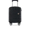 TUCCI Hardside Carry-On Suitcase, 4-Wheeled Spinner, TSA Checkpoint Friendly (T0476-17in-BLK)
