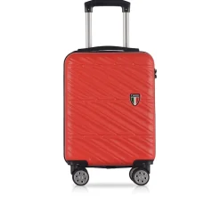 TUCCI Hardside Carry-On Suitcase, 4-Wheeled Spinner, TSA Checkpoint Friendly (T0476-17in-RED)