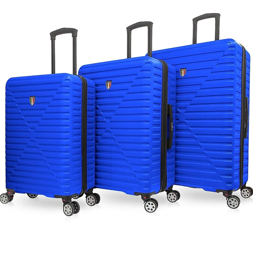 TUCCI Hardside Spinner Carry-On Luggage Set, TSA Checkpoint Friendly (T0129-03PC-BLU)