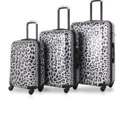 TUCCI Hardside Spinner Carry-On Luggage Set, TSA Checkpoint Friendly Animal Print (T0158-03PC-WNTR)