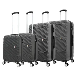 TUCCI Hardside Spinner Carry-On Luggage Set, TSA Checkpoint Friendly, Charcoal (T0533-04PC-CHL)