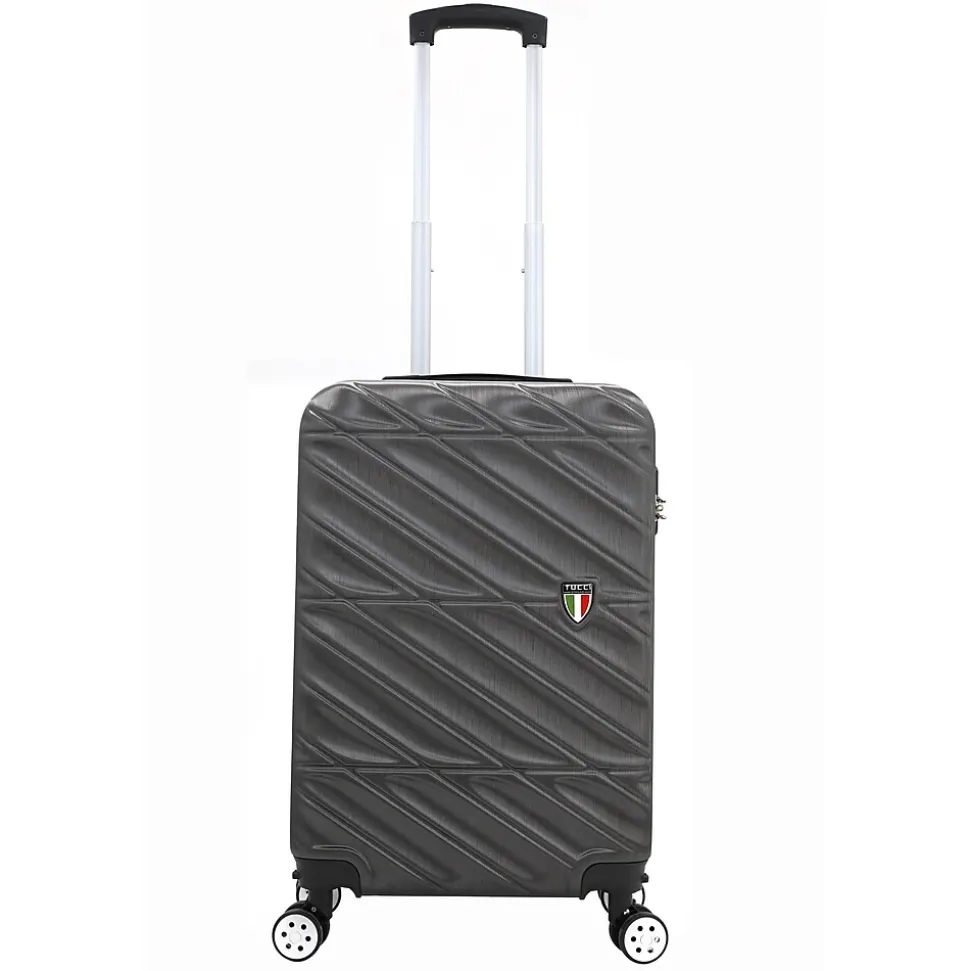 TUCCI Hardside Spinner Carry-On Luggage Set, TSA Checkpoint Friendly, Charcoal (T0533-04PC-CHL)