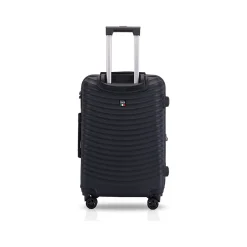 TUCCI Italy FLETTERE 22.8" Hardside Carry-On Suitcase, 8-Wheeled Spinner, Black (T0281-20in-BLK)