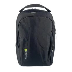 TUCCI Laptop Backpack, Medium, Black (T0574)