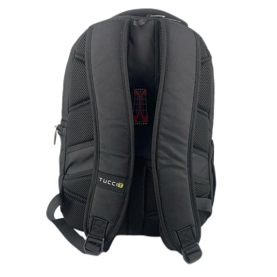 Tucci Laptop Backpack, Medium, Black (T0571)