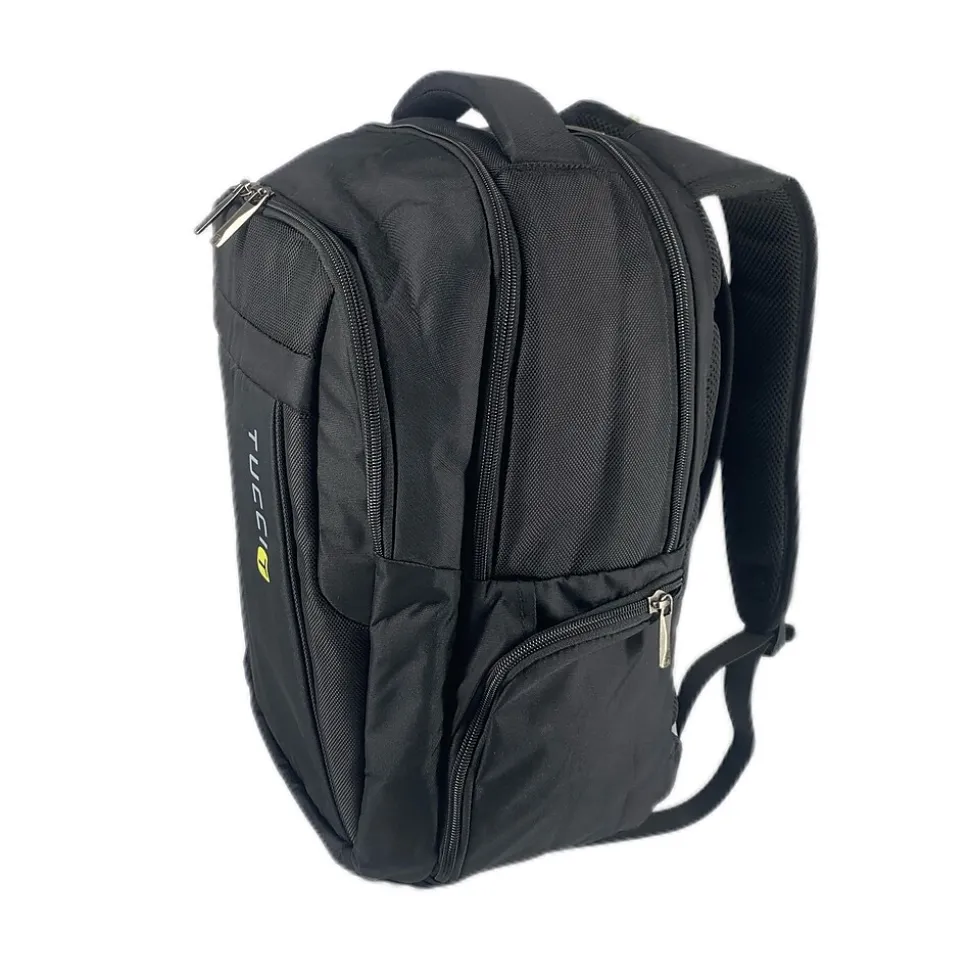 Tucci Laptop Backpack, Medium, Black (T0571)