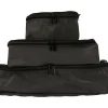 TUCCI 3-Piece Fabric Packing Cube Set, Water Resistant, Black (T0553-BLK)
