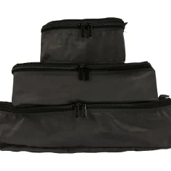 TUCCI 3-Piece Fabric Packing Cube Set, Water Resistant, Black (T0553-BLK)