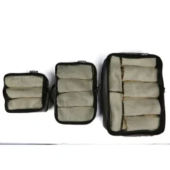 TUCCI 3-Piece Fabric Packing Cube Set, Water Resistant, Gray (T0553-GRY)