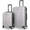 TUCCI 2-Piece Hardside Spinner Carry-On Luggage Set, TSA Checkpoint Friendly, Silver (S0536-02PC-SLV)