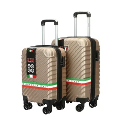 TUCCI 2-Piece Hardside Spinner Carry-On Luggage Set, TSA Checkpoint Friendly, Champagne (T0293-02PC-CHAM)