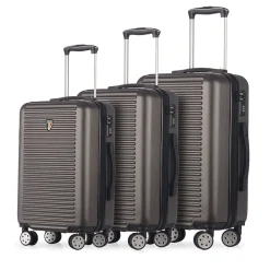 TUCCI 3-Piece Hardside Spinner Carry-On Luggage Set, TSA Checkpoint Friendly (T0280-03PC-CHL)
